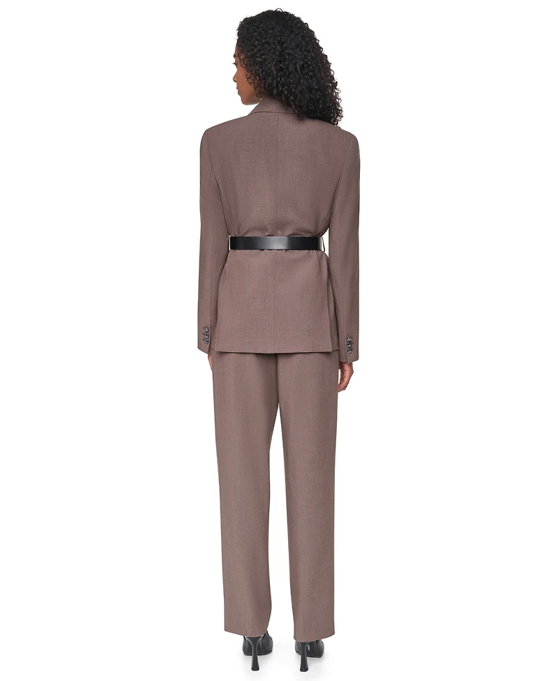 Dkny Women's Belted Notch Collar Stretch Blazer