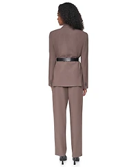 Dkny Women's Belted Notch Collar Stretch Blazer