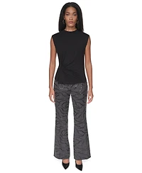 Dkny Women's Ruched Mock-Neck Fitted Tank Top
