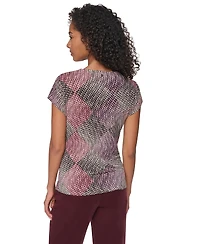 Dkny Women's Tie-Front Print Blouse