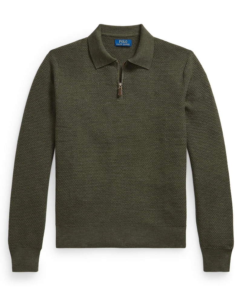 Polo Ralph Lauren Men's Quarter-Zip Polo-Collar Regular-Fit Wool Sweater