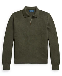 Polo Ralph Lauren Men's Quarter-Zip Polo-Collar Regular-Fit Wool Sweater