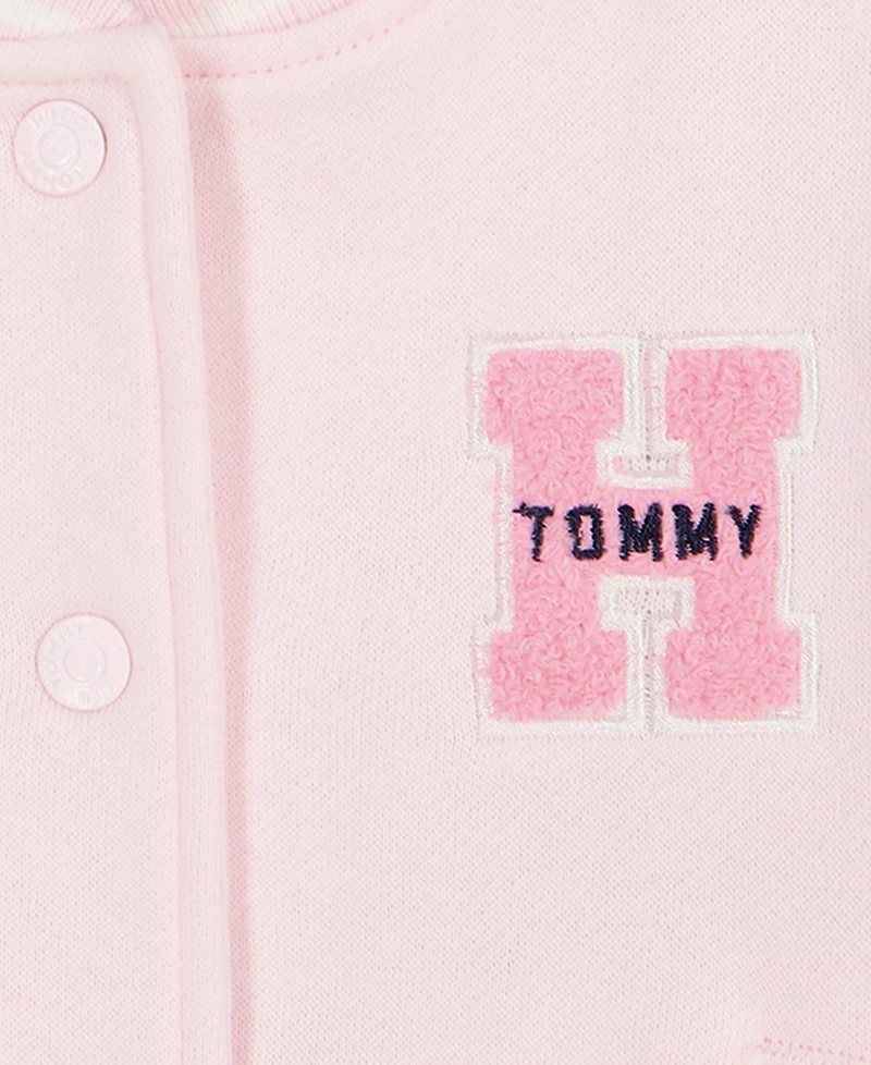 Tommy Hilfiger Baby Girls' Fleece Easy-On/Easy-Off Jacket, T-Shirt and Joggers, 3-Piece Set