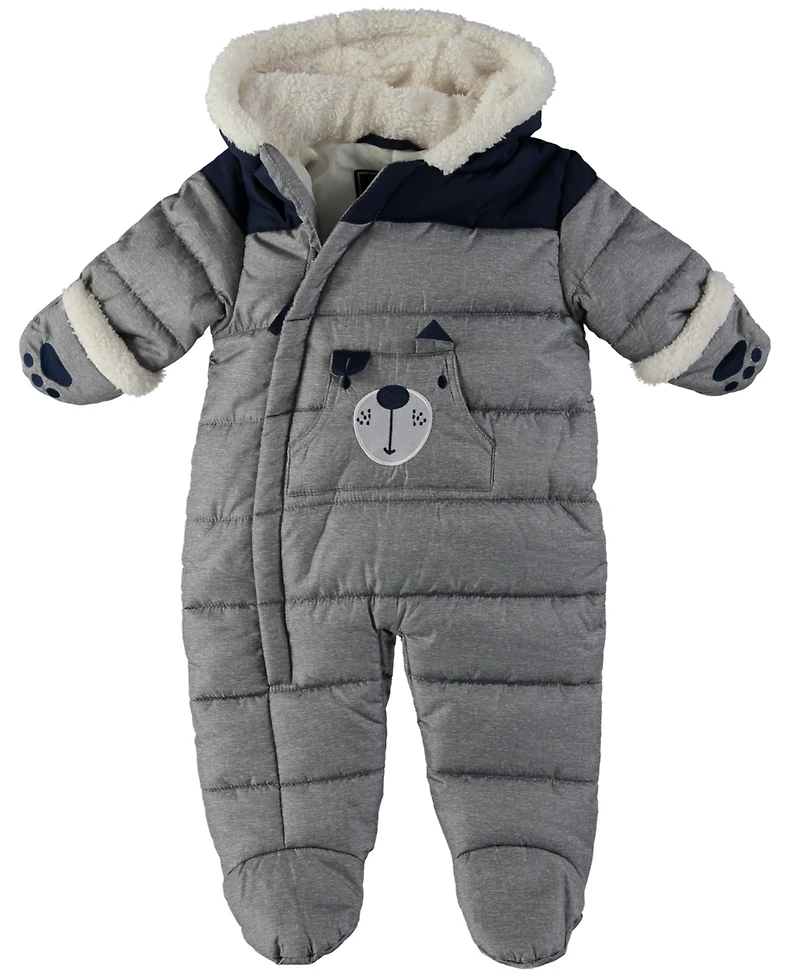 S Rothschild & Co Baby Boys' Animal-Inspired Sherpa-Lined Hood Snowsuit