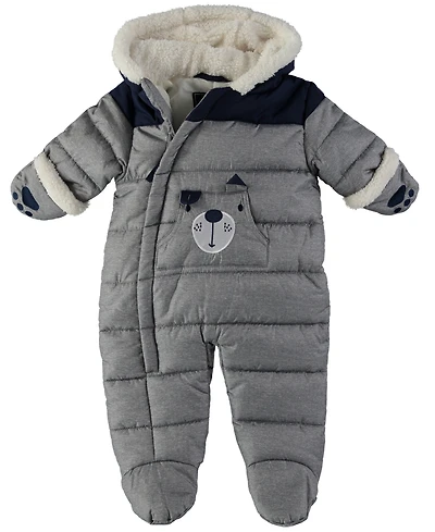 S Rothschild & Co Baby Boys' Animal-Inspired Sherpa-Lined Hood Snowsuit
