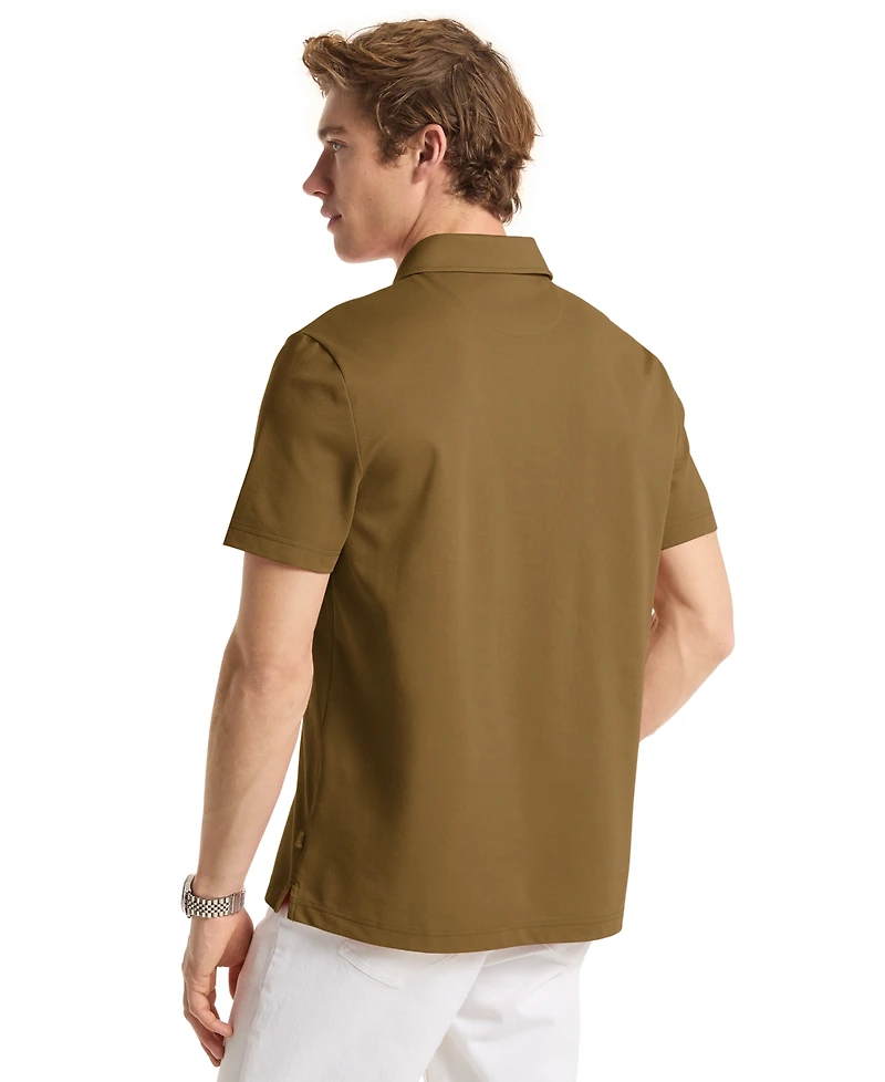 Michael Kors Men's Sleek Regular-Fit 1/4-Zip Pique Polo Shirt