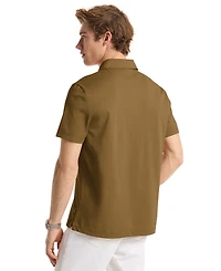 Michael Kors Men's Sleek Regular-Fit 1/4-Zip Pique Polo Shirt