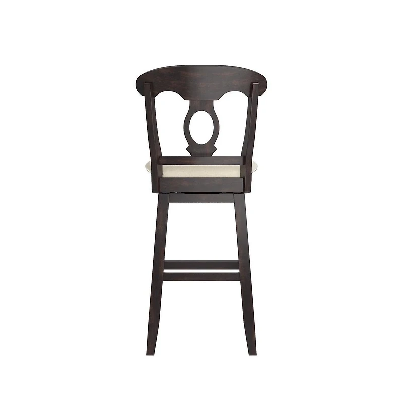 iNSPIRE Q Lea Oval Swivel Bar Stool w/ Beige Linen Seat