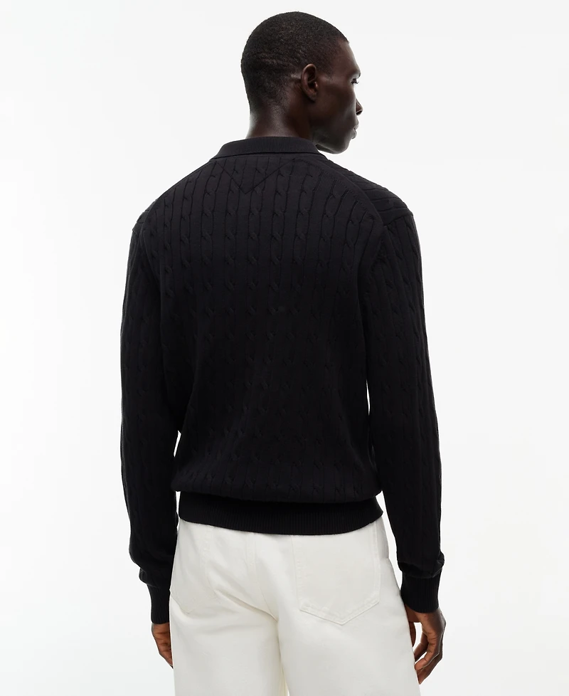 Tommy Hilfiger Men's Classic Cable-Knit Regular-Fit Polo Shirt