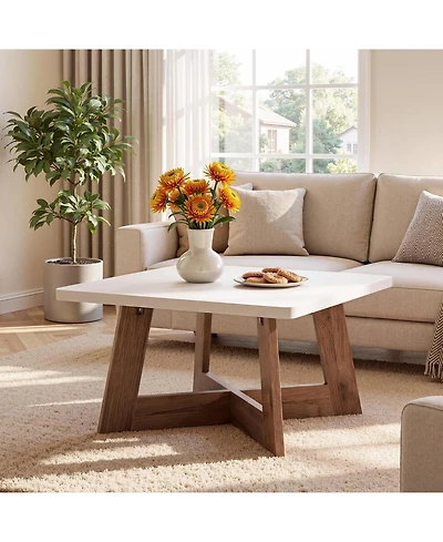 Tribesigns FarmhouseSide Table,Wooden End Table with Drawer, Rustic Nightstands