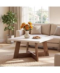 Tribesigns FarmhouseSide Table,Wooden End Table with Drawer, Rustic Nightstands