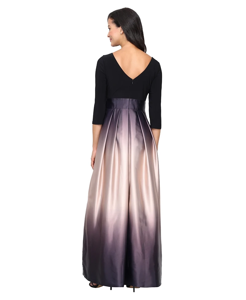 Sl Fashions Petite Ombre Satin Gown