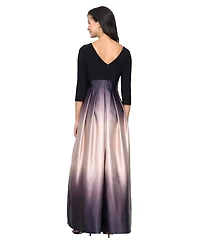 Sl Fashions Petite Ombre Satin Gown