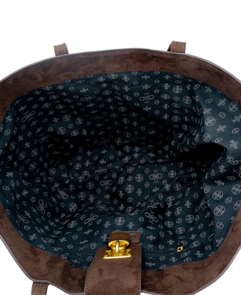 Like Dreams Harper Lock Suede Extra-Large Tote Handbag