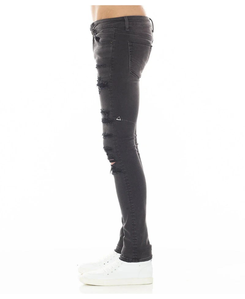 Hvman Chosen To Prevail x Cult Men's Strat Super-Skinny Distressed Low Rise Jeans