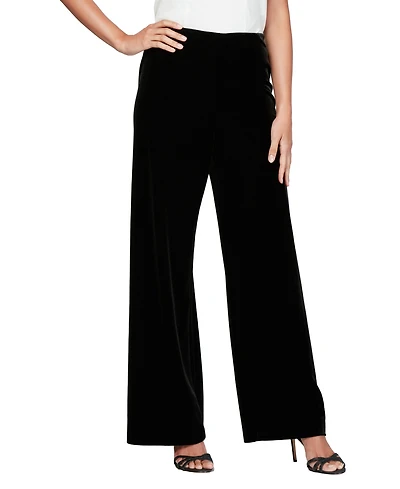 Alex Evenings Petite Pull-On Wide Leg Velvet Pants