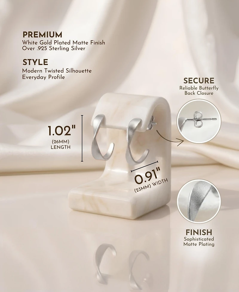 Classy Sterling Silver Twisted Hoop Earrings