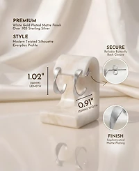 Classy Sterling Silver Twisted Hoop Earrings