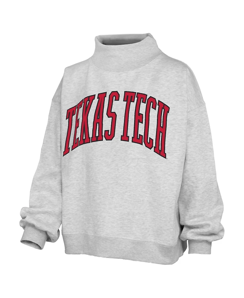 Pressbox Women's Texas Tech Red Raiders Nelson Oversized Graphic Mock Neck Sweatshirt