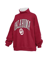Pressbox Women's Oklahoma Sooners Oversized Graphic Mock Neck Sweatshirt