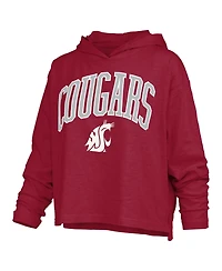 Pressbox Women's Washington State Cougars Nelson Arch Over Logo Oversized Hooded Side-Slit T-Shirt