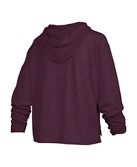 Pressbox Women's Texas A&M Aggies Nelson Slub Drop-Tail Hem Long-Sleeve Hooded T-Shirt