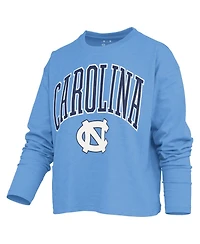 Pressbox Women's North Carolina Tar Heels Motley Burnout Boxy Dropped-Shoulder Long-Sleeve T-Shirt