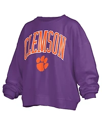 Pressbox Women's Clemson Tigers Janise Oversized Fleece Sweatshirt