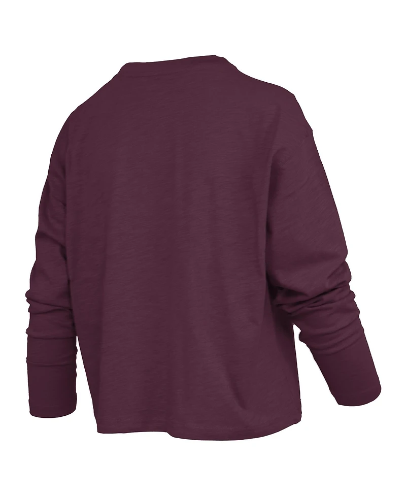 Pressbox Women's Texas A&M Aggies Motley Boxy Long-Sleeve Burnout T-Shirt