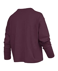 Pressbox Women's Texas A&M Aggies Motley Boxy Long-Sleeve Burnout T-Shirt