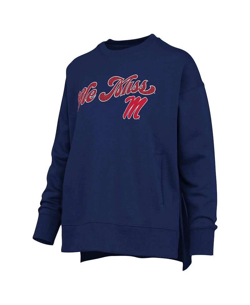 Pressbox Women's Ole Miss Rebels Bonanza Harper Script Oversized Crewneck Sweatshirt