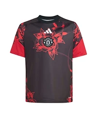 Adidas Boys' and Girls' Manchester United Pre-Match Raglan Short-Sleeve T-Shirt