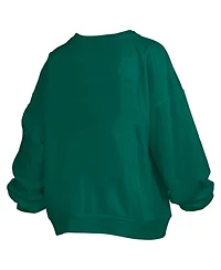 Pressbox Women's Michigan State Spartans Janice Oversized Fleece-Lined Cropped Sweatshirt
