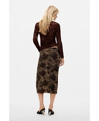 Desigual Women's Midi animal print skirt
