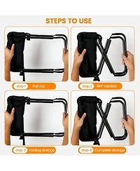 Aofar Folding Camping Stool with Pockets Whistle Water Holder