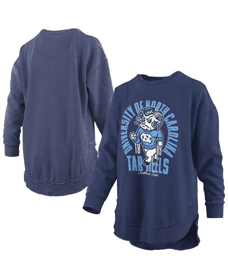 Pressbox Women's North Carolina Tar Heels Blitz Graphic Fleece-Lined Crewneck Sweatshirt