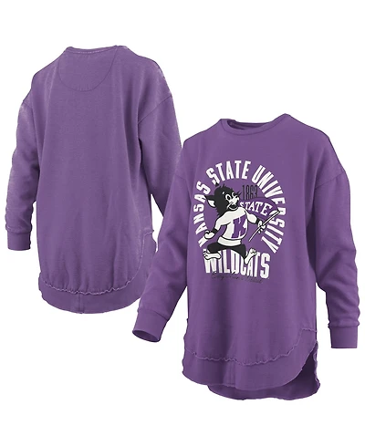 Pressbox Women's Kansas State Wildcats Blitz Fleece-Lined Graphic Crewneck Sweatshirt