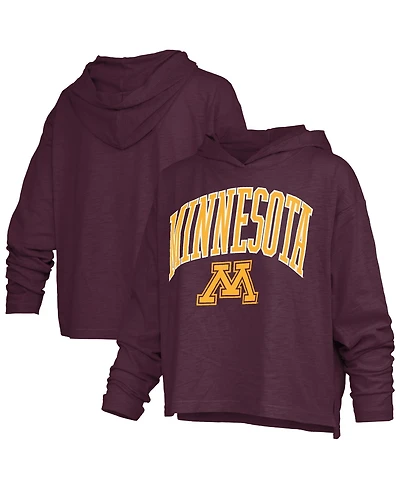 Pressbox Women's Minnesota Golden Gophers Nelson Long-Sleeve Hooded Oversized T-Shirt