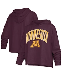 Pressbox Women's Minnesota Golden Gophers Nelson Long-Sleeve Hooded Oversized T-Shirt