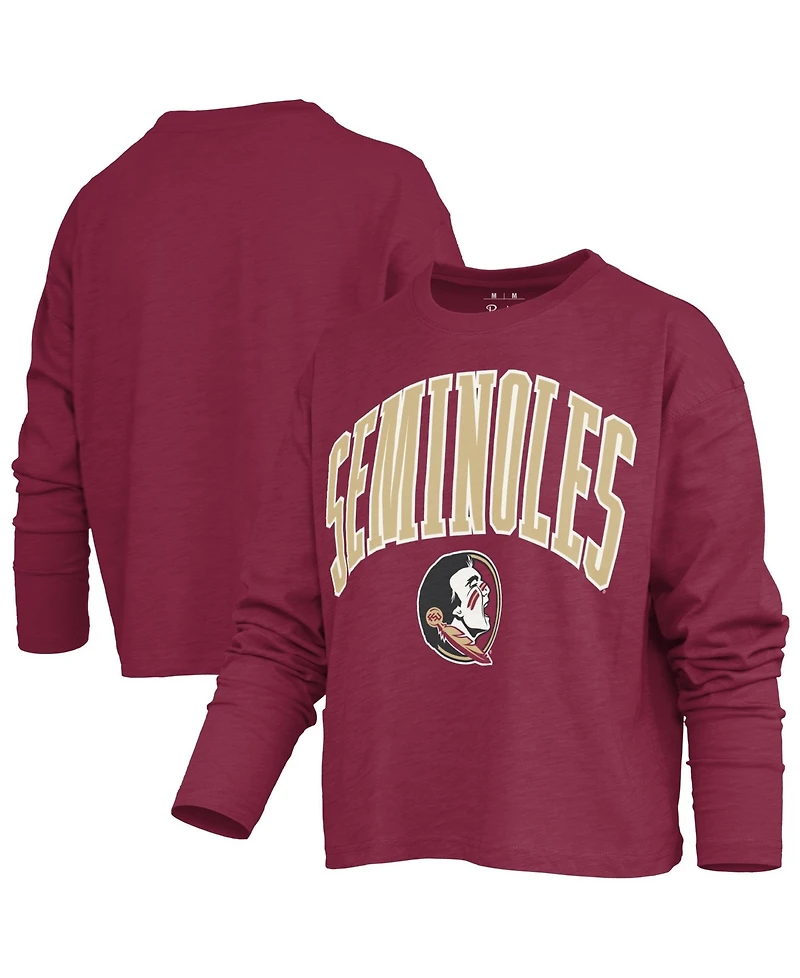 Pressbox Women's Florida State Seminoles Motley Boxy Waist-Length Long-Sleeve T-Shirt