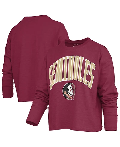 Pressbox Women's Florida State Seminoles Motley Boxy Waist-Length Long-Sleeve T-Shirt