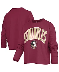 Pressbox Women's Florida State Seminoles Motley Boxy Waist-Length Long-Sleeve T-Shirt