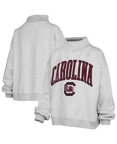 Pressbox Women's South Carolina Gamecocks Nelson Texture Lingo Oversized Mock Neck Sweatshirt