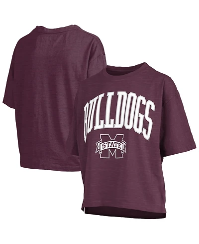 Pressbox Women's Mississippi State Bulldogs Nelson Slub Crewneck T-Shirt