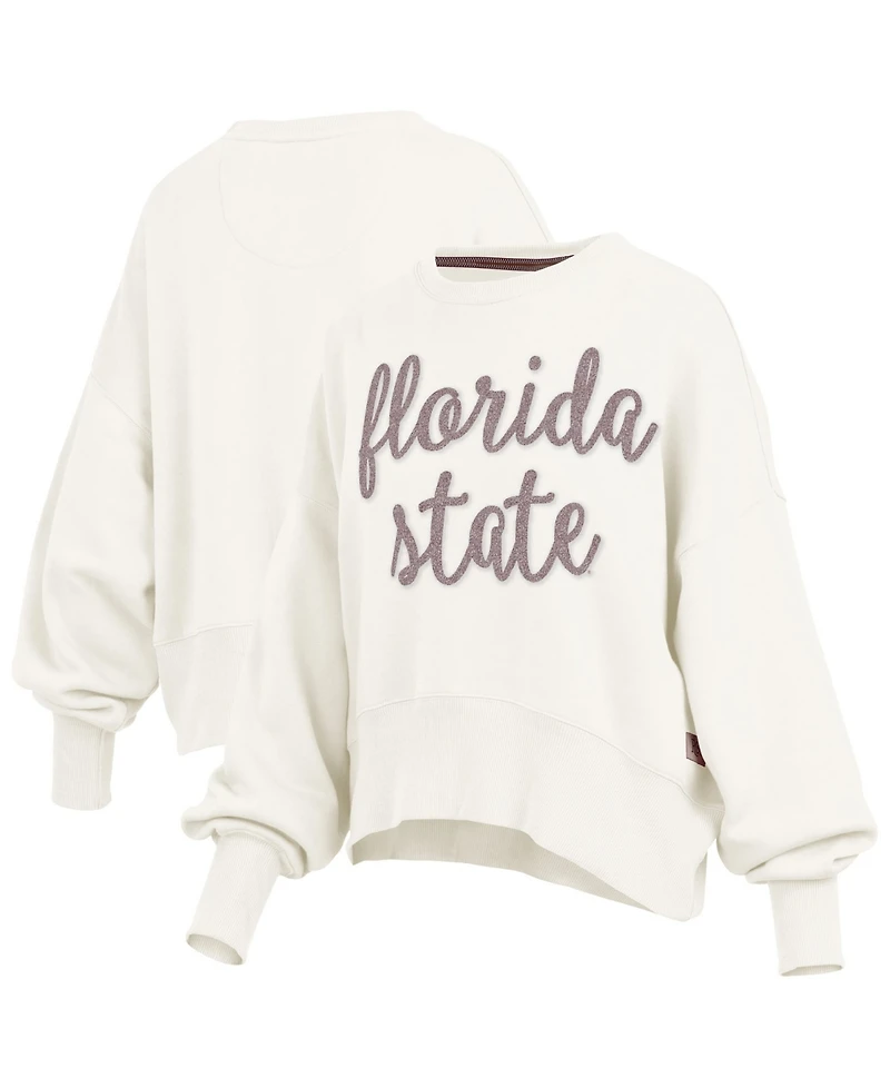 Pressbox Women's Florida State Seminoles Chelsea Oversized Fleece-Lined Pullover Sweatshirt