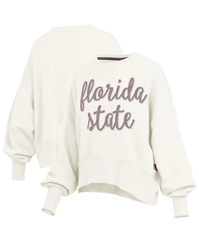 Pressbox Women's Florida State Seminoles Chelsea Oversized Fleece-Lined Pullover Sweatshirt