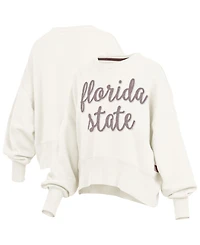 Pressbox Women's Florida State Seminoles Chelsea Oversized Fleece-Lined Pullover Sweatshirt