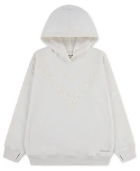 abercrombie kids Girls' 4-16 Essential Lace-Trimmed Long-Sleeve Hooded Hoodie