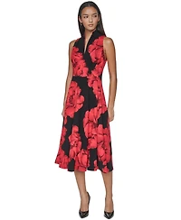 Calvin Klein Women's Halter V-Neck Floral-Print Midi Dress