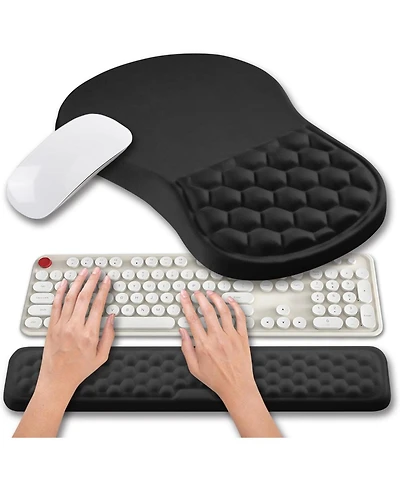 Lofree 2-in-1 Memory Gel Ergonomic Mouse Pad and Keyboard Wrist Rest Set Compatible with Standard Keyboards Mice